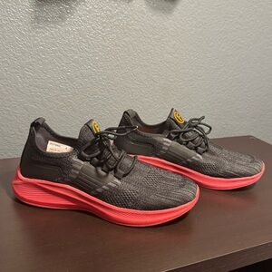 French Connection Mens Bennett Mesh Sneakers Shoe Red Black Lace Size 8 FCUK